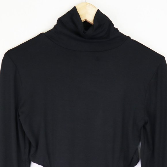 NWT Lovers + Friends Isana Turtleneck Cut Out Long Sleeve Top Black Small - Picture 8 of 9